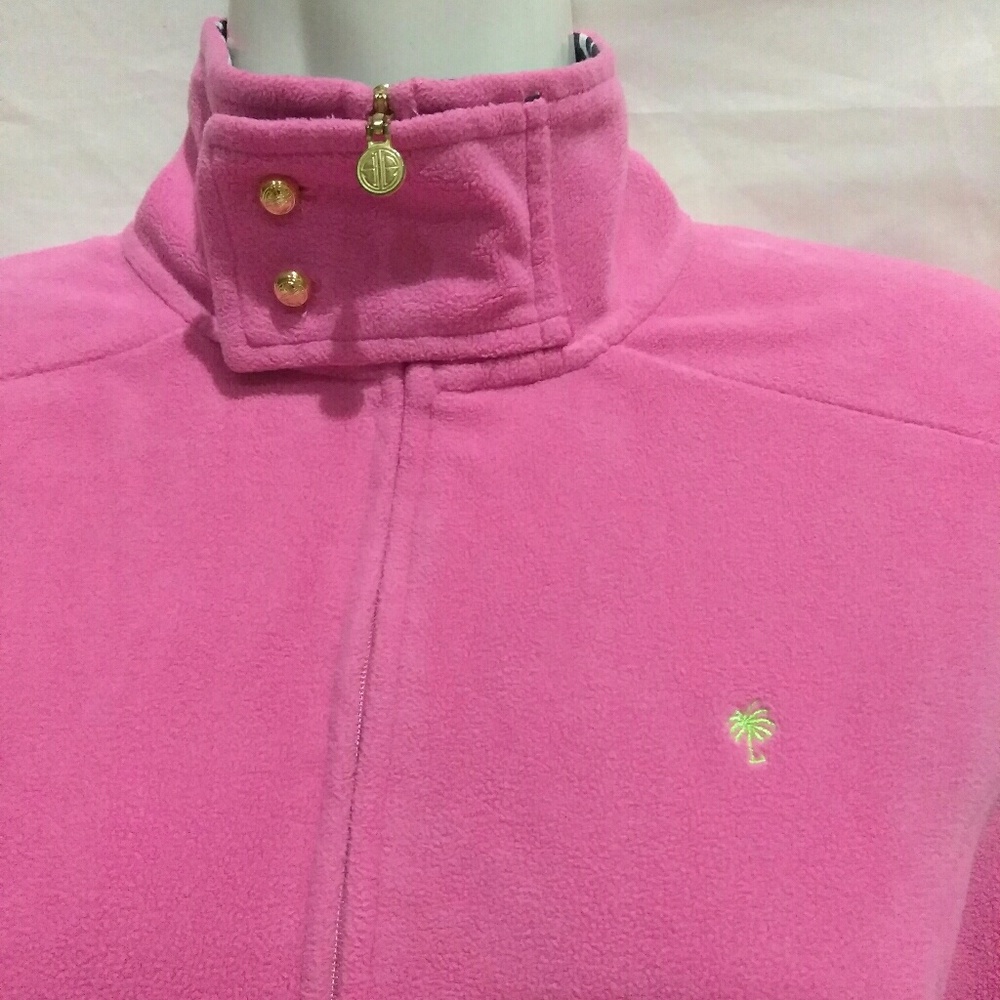Lilly Pulitzer Pink Full Zip Fleece Jacket - Picture 4 of 7